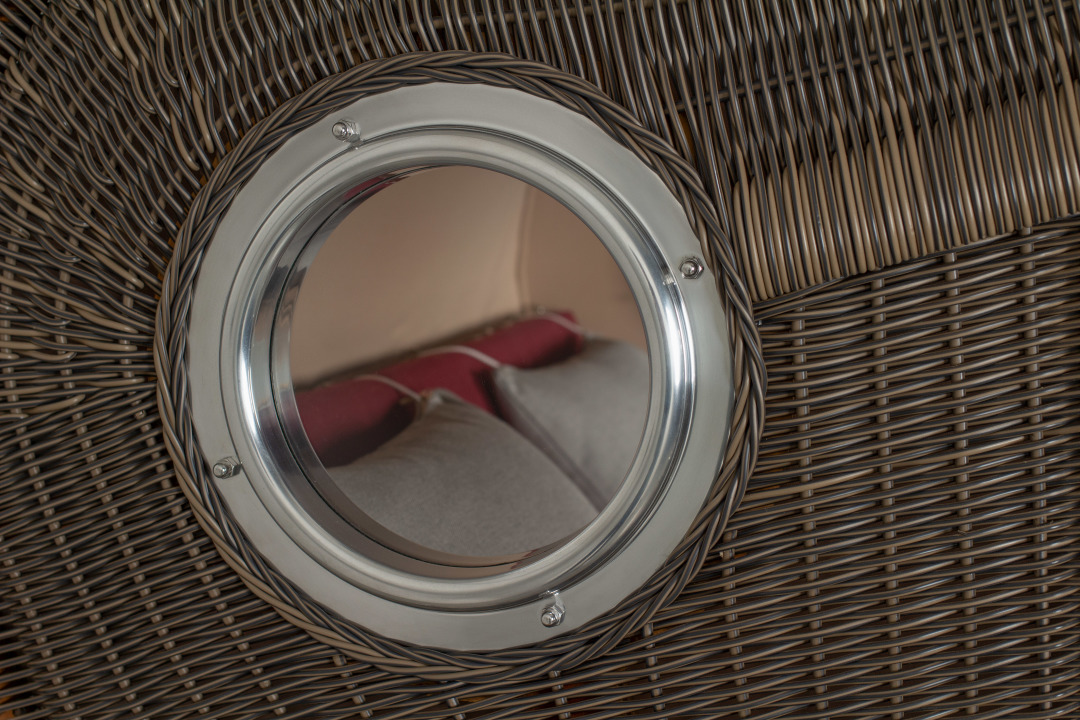 Strandkorb Rantum Grande Bullauge Teak P...